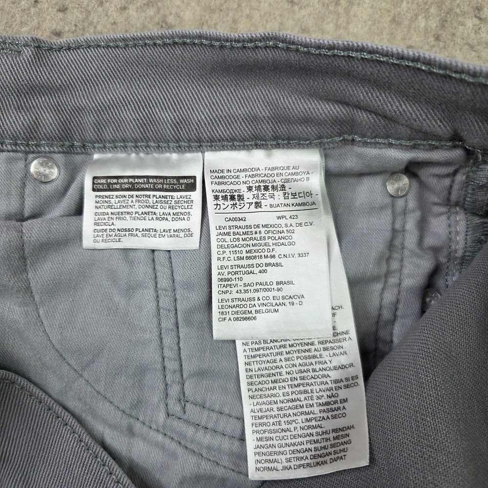 Levi's 514 Jeans Mens 36x30 Straight Fit Grey Stretch Denim Fits (36x28) - Picture 8 of 15
